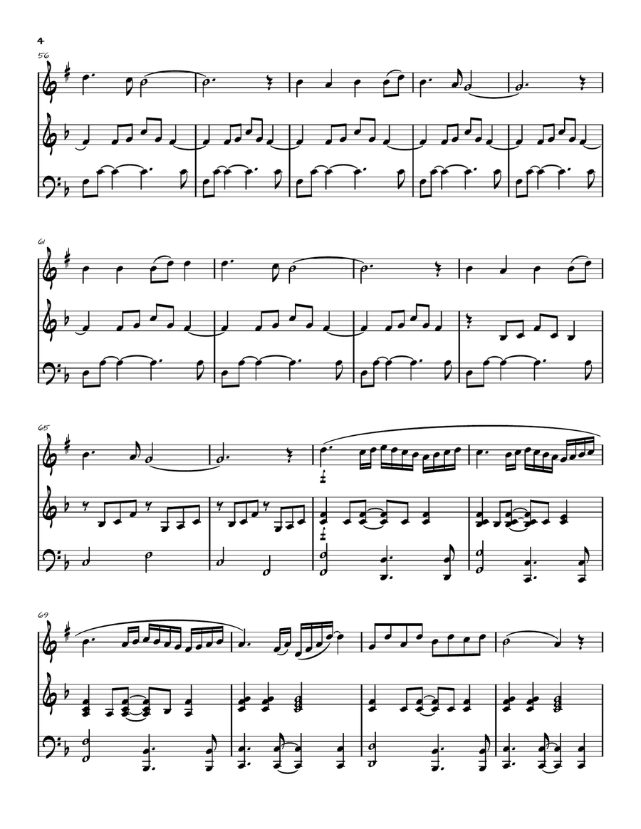 Angels We Have Heard on High B-Flat Trumpet scores gallery preview page 4