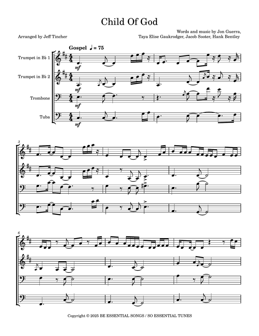 Child Of God Brass Quartet scores gallery preview page 2