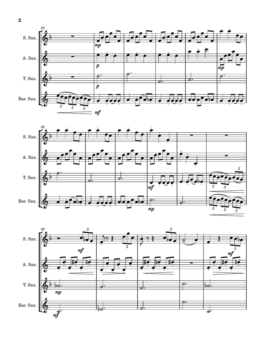 The Chase The Chase Saxophone Quartet scores gallery preview page 2