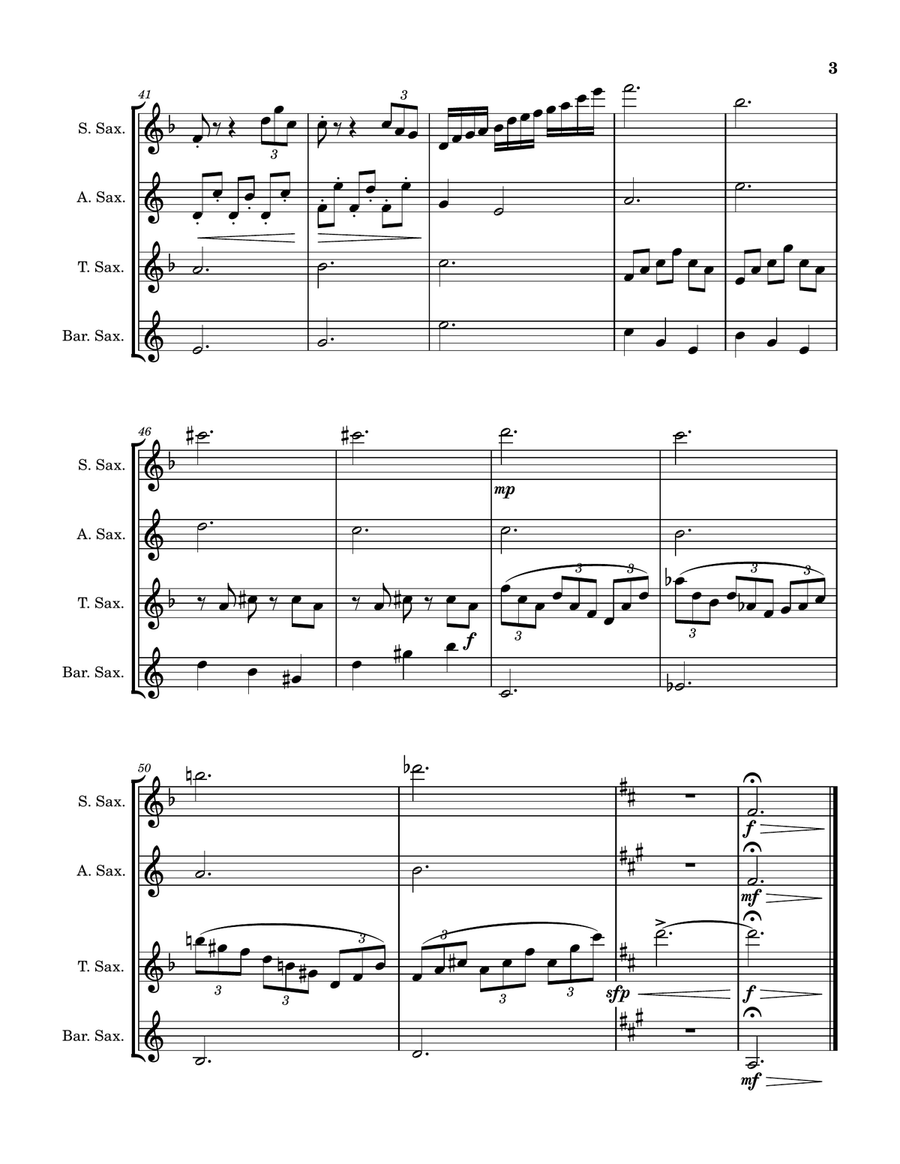 The Chase The Chase Saxophone Quartet scores gallery preview page 3