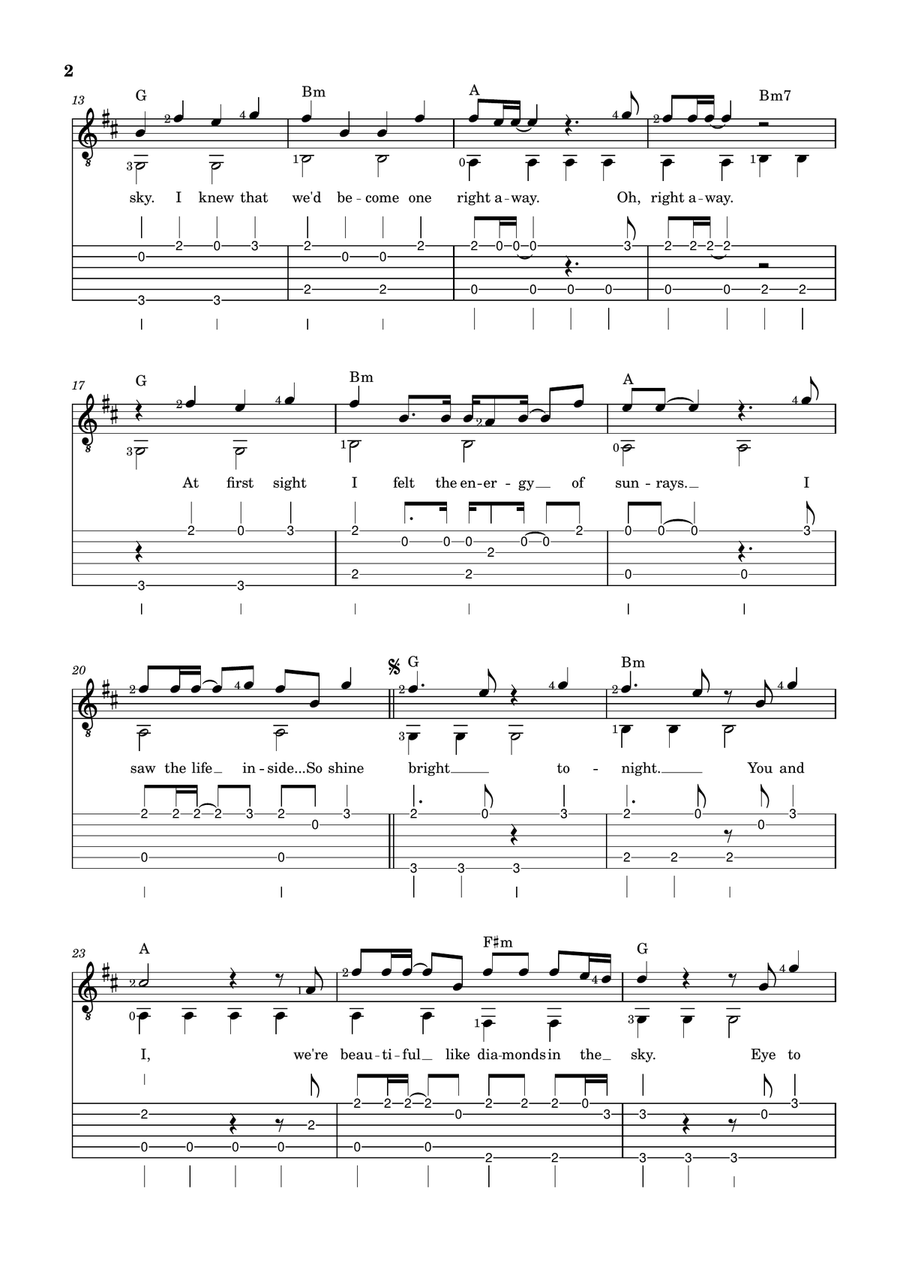 Diamonds Diamonds Acoustic Guitar scores gallery preview page 2