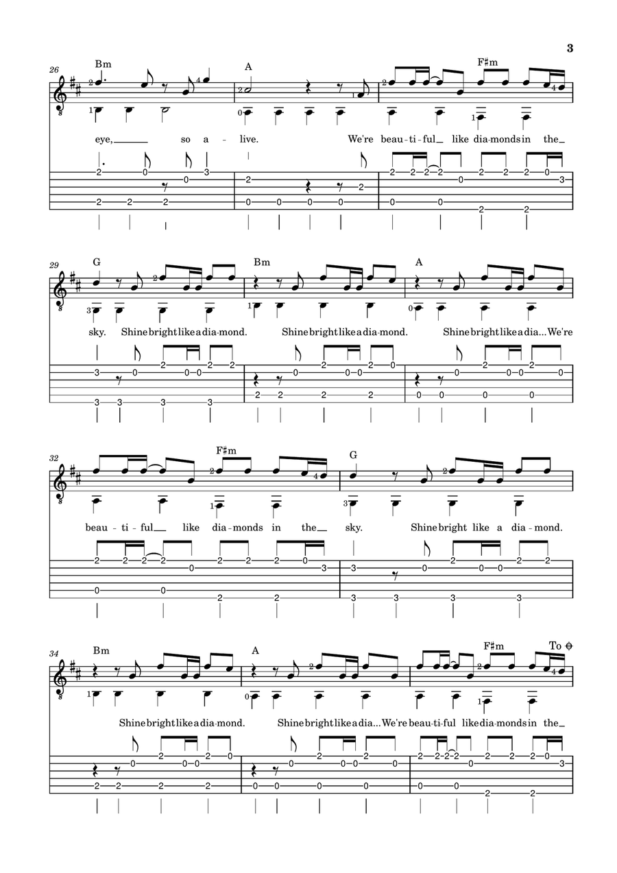 Diamonds Diamonds Acoustic Guitar scores gallery preview page 3