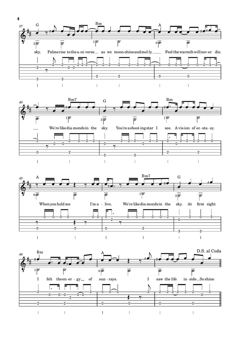 Diamonds Diamonds Acoustic Guitar scores gallery preview page 4