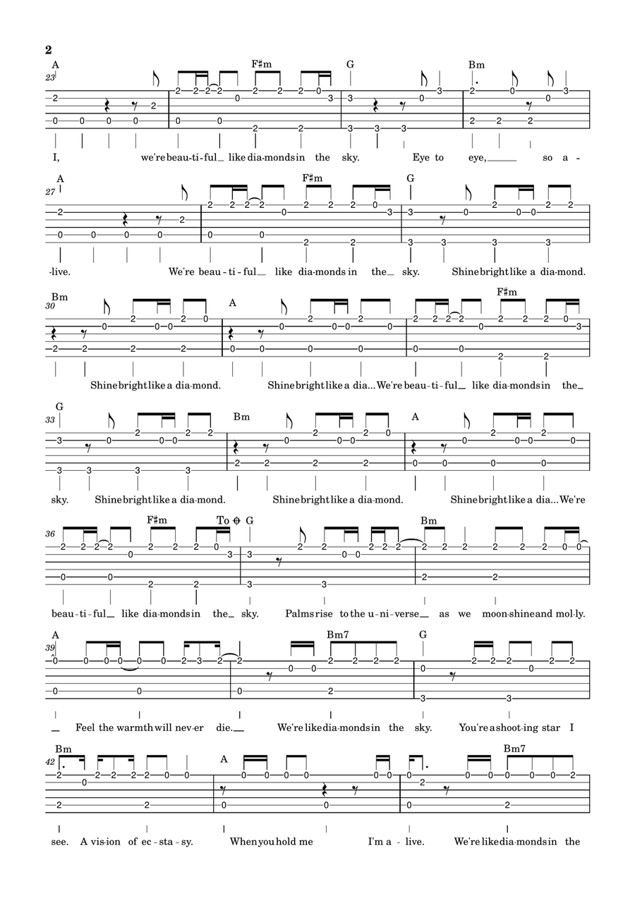 Diamonds Diamonds Acoustic Guitar scores gallery preview page 2