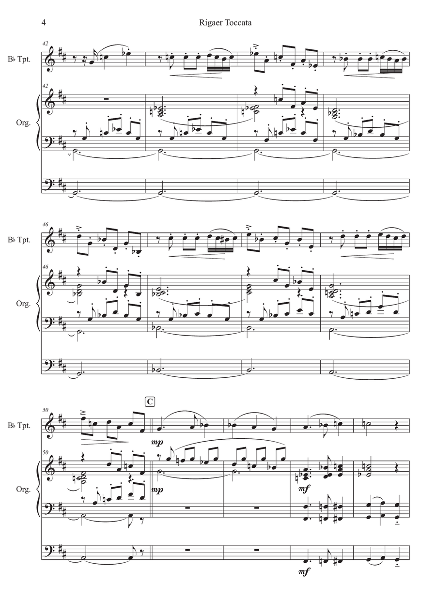 Rigaer Toccata ( Riga Toccata ) B-Flat Trumpet scores gallery preview page 4