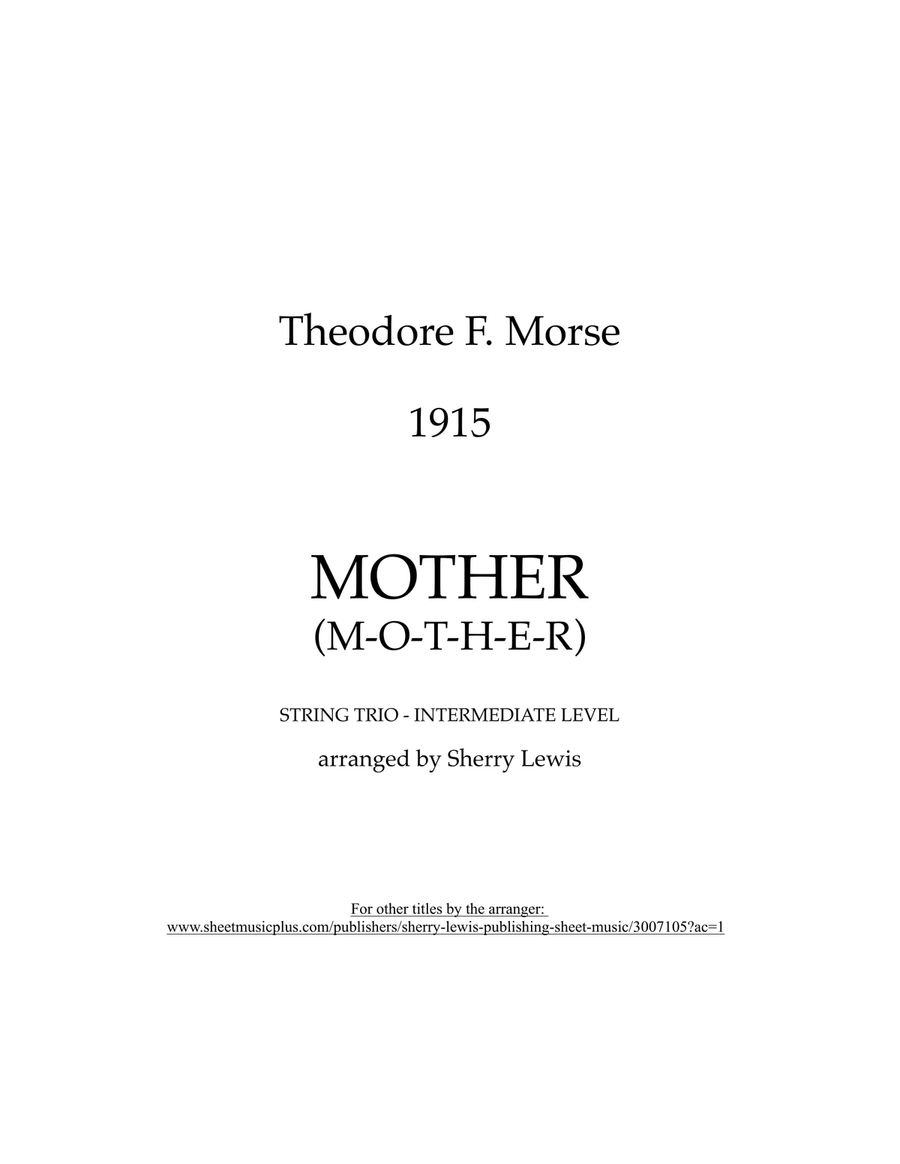 Mother (M-O-T-H-E-R-) Mother (M-O-T-H-E-R-) String Trio scores gallery preview page 2