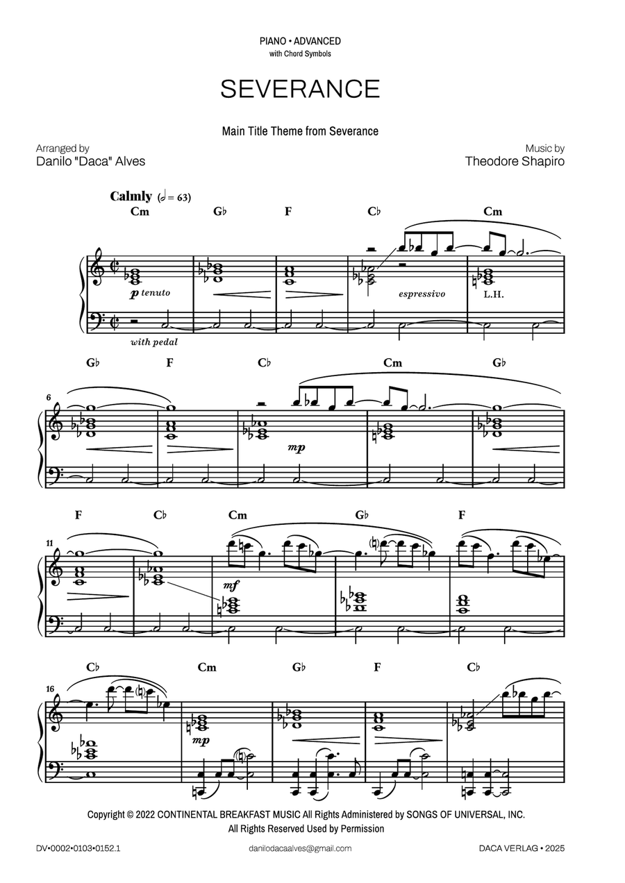 Severance - Main Title Theme Piano Solo scores gallery preview page 2