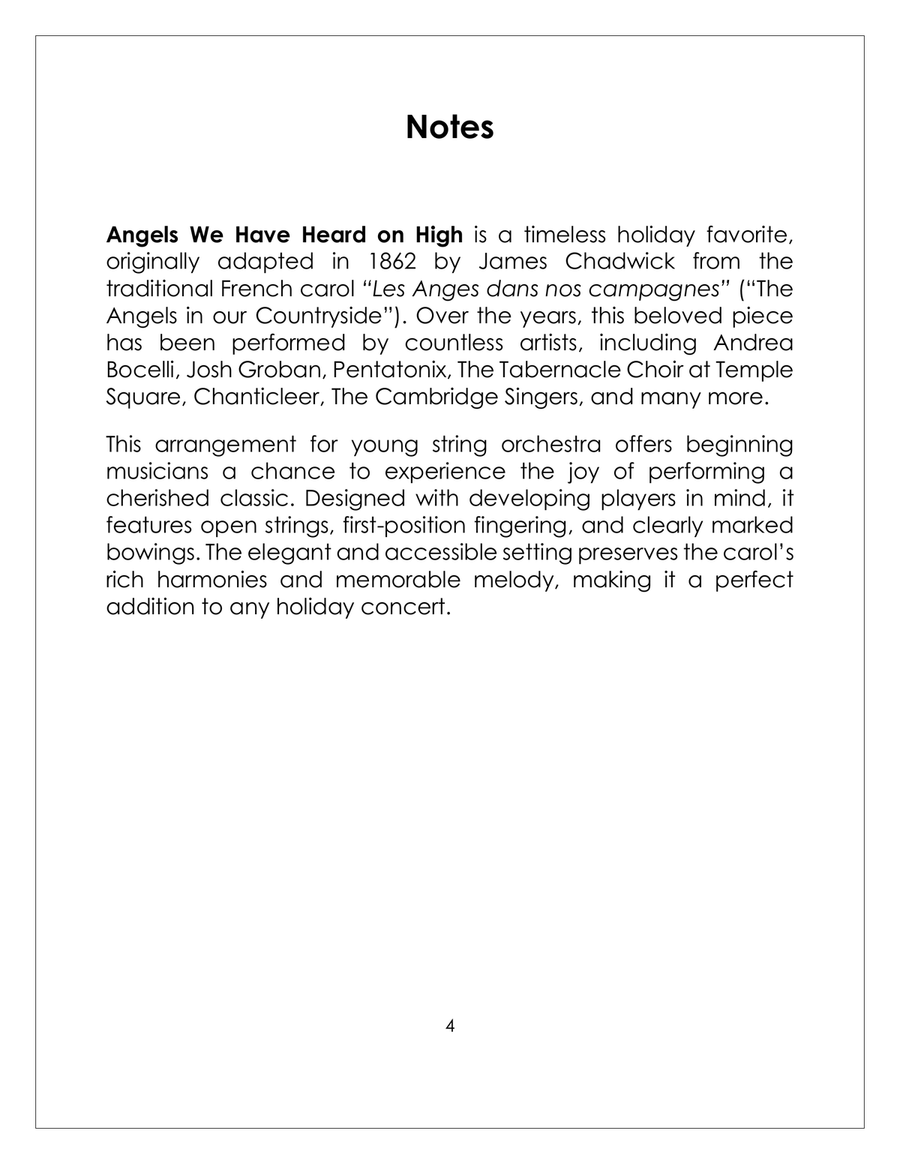 Angels We Have Heard on High for String Orchestra String Orchestra scores gallery preview page 4