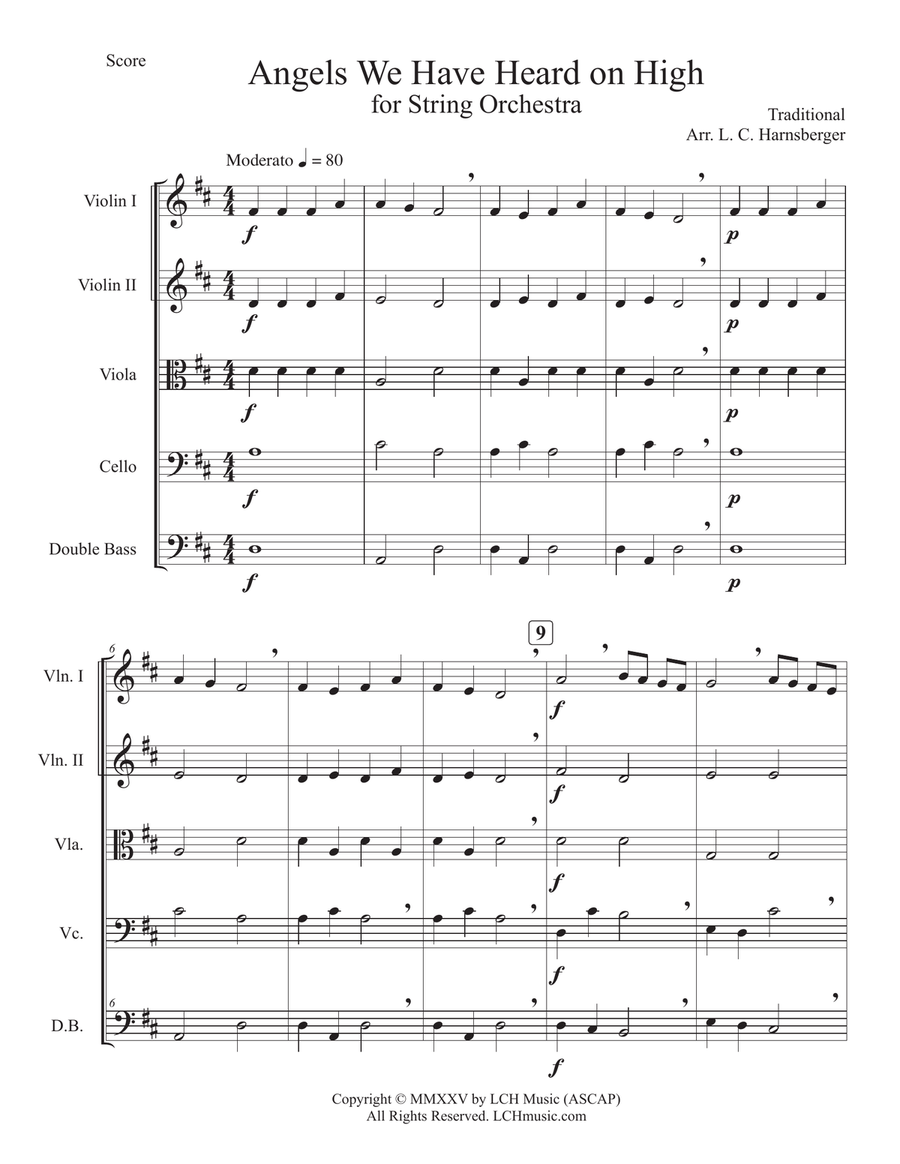 Angels We Have Heard on High for String Orchestra String Orchestra scores gallery preview page 5