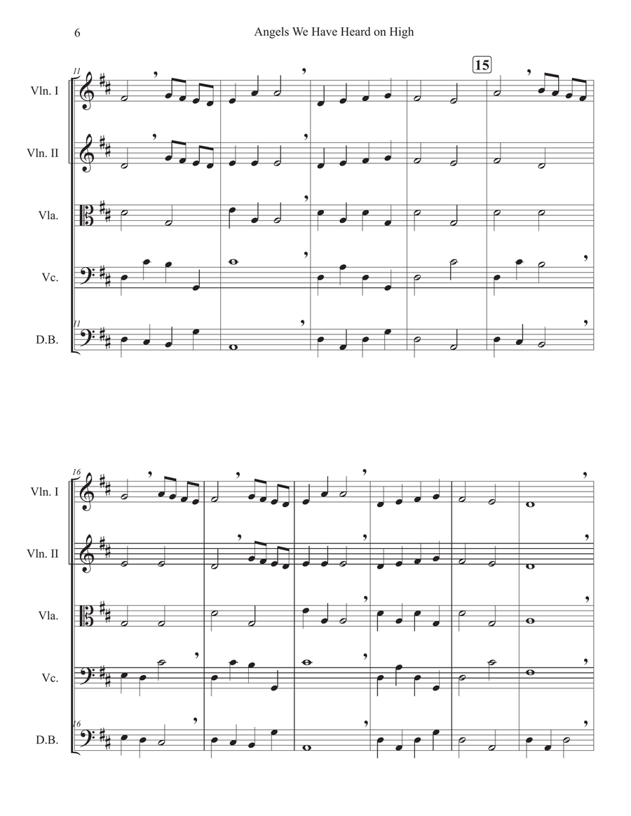 Angels We Have Heard on High for String Orchestra String Orchestra scores gallery preview page 6