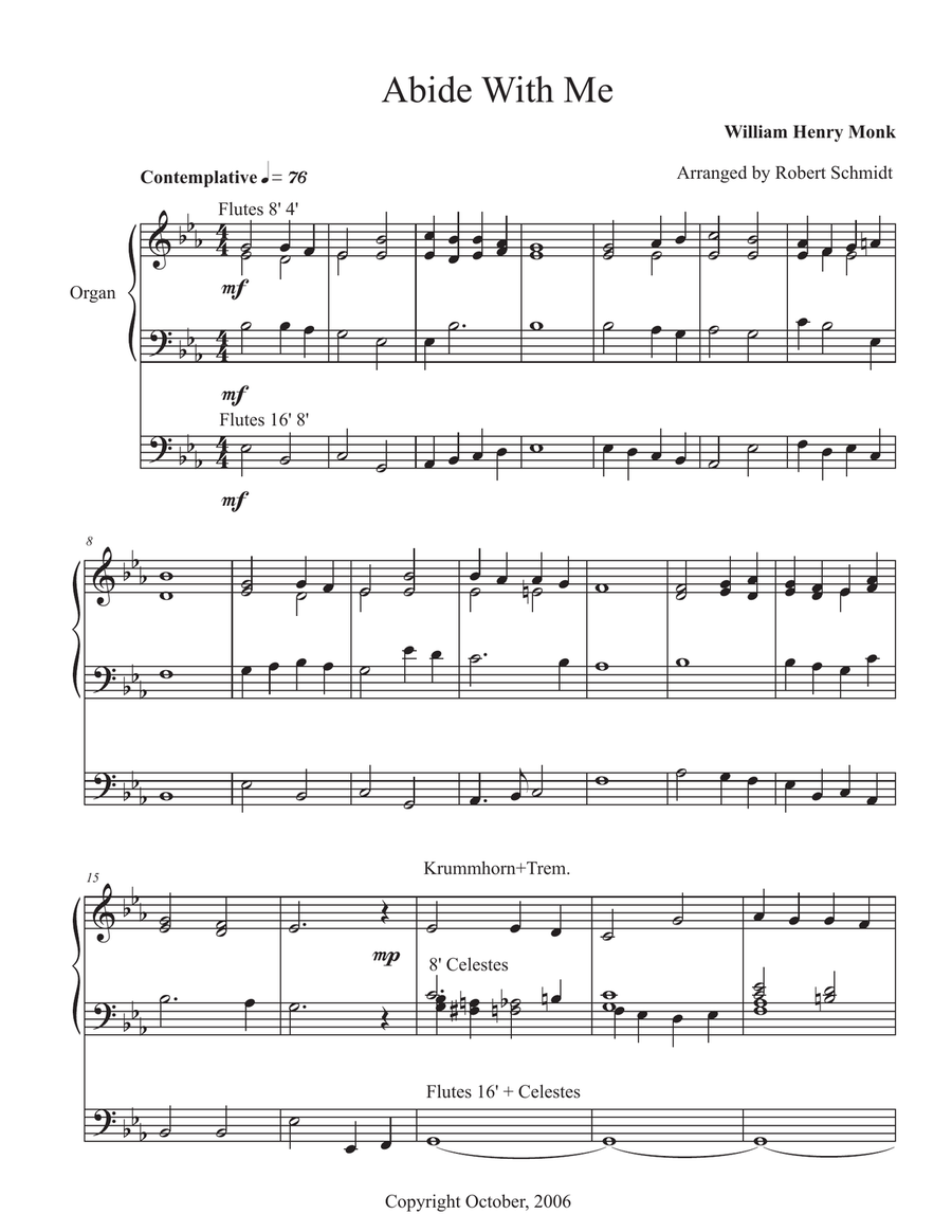 Abide With Me Abide With Me Organ Solo scores gallery preview page 1