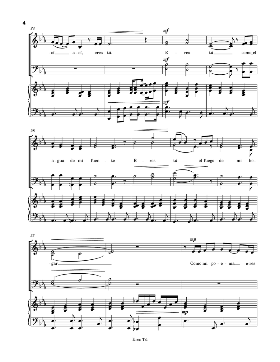 Eres Tu/touch The Wind 4-Part scores gallery preview page 4