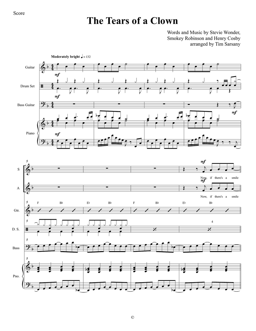 The Tears Of A Clown The Tears Of A Clown Small Ensemble scores gallery preview page 1