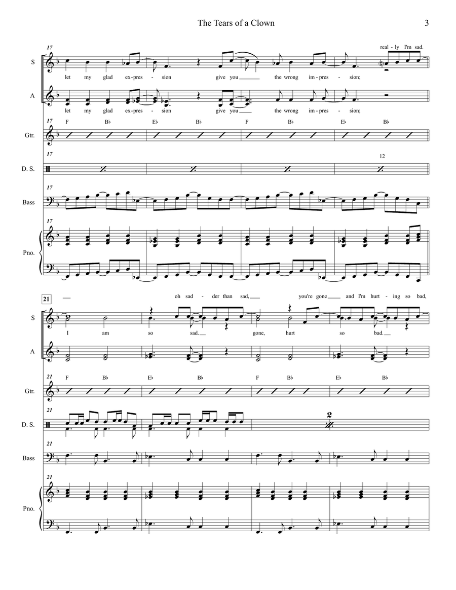 The Tears Of A Clown The Tears Of A Clown Small Ensemble scores gallery preview page 3
