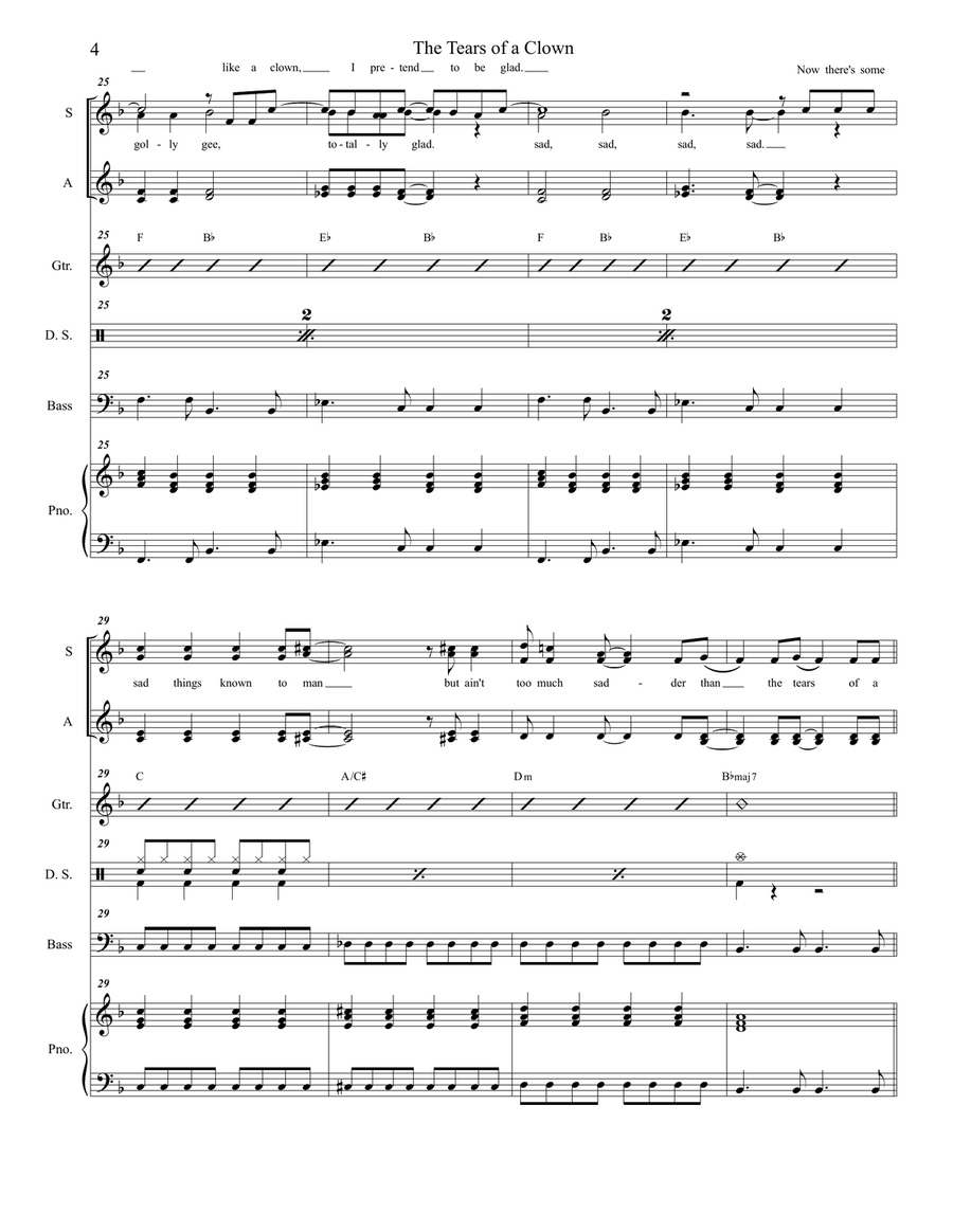 The Tears Of A Clown The Tears Of A Clown Small Ensemble scores gallery preview page 4