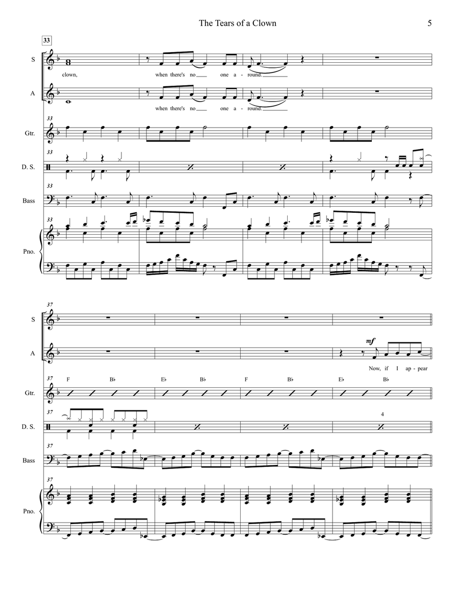 The Tears Of A Clown The Tears Of A Clown Small Ensemble scores gallery preview page 5