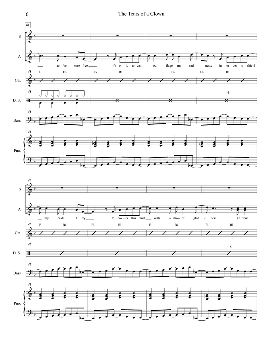 The Tears Of A Clown The Tears Of A Clown Small Ensemble scores gallery preview page 6