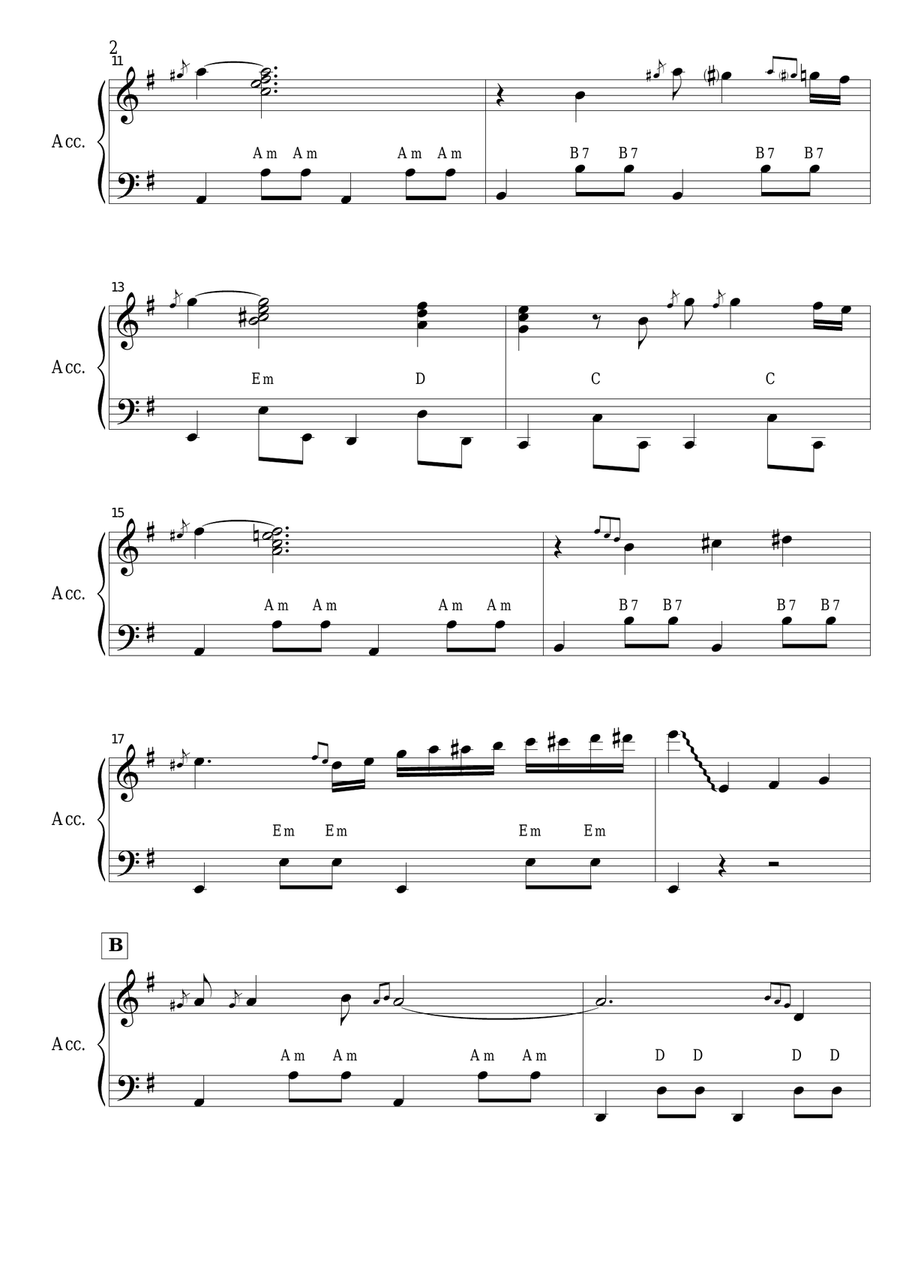 I Love You Much Too Much (SOLO accordion EASY) Accordion scores gallery preview page 2