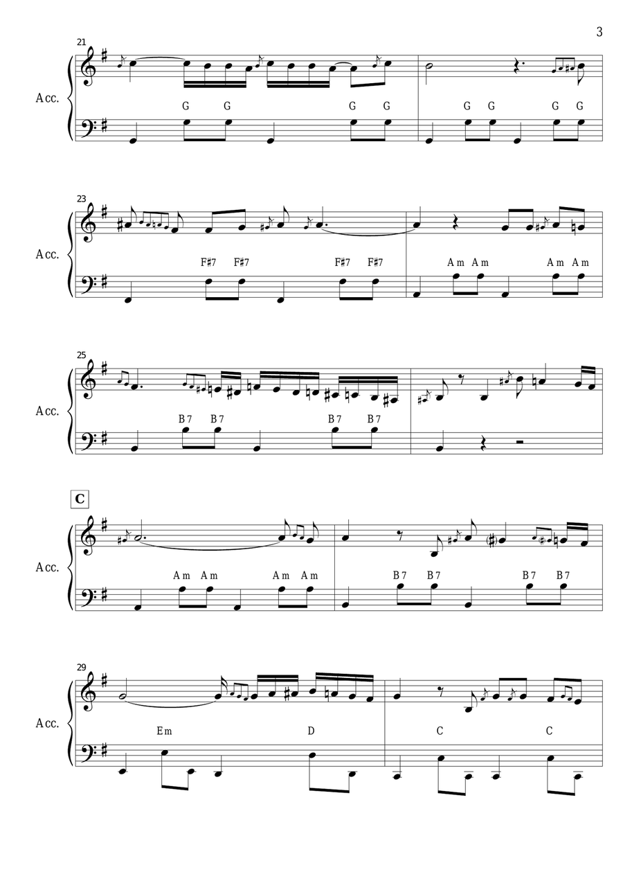 I Love You Much Too Much (SOLO accordion EASY) Accordion scores gallery preview page 3