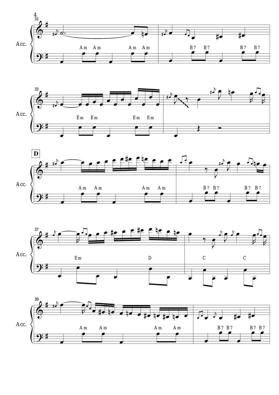 I Love You Much Too Much (SOLO accordion EASY) Accordion scores gallery preview page 4