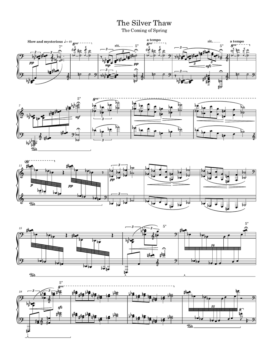 Silver Thaw Silver Thaw Piano Solo scores gallery preview page 1