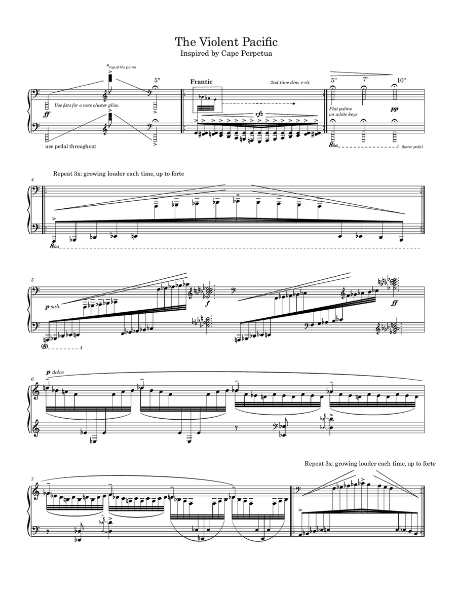 The Violent Pacific The Violent Pacific Piano Solo scores gallery preview page 1