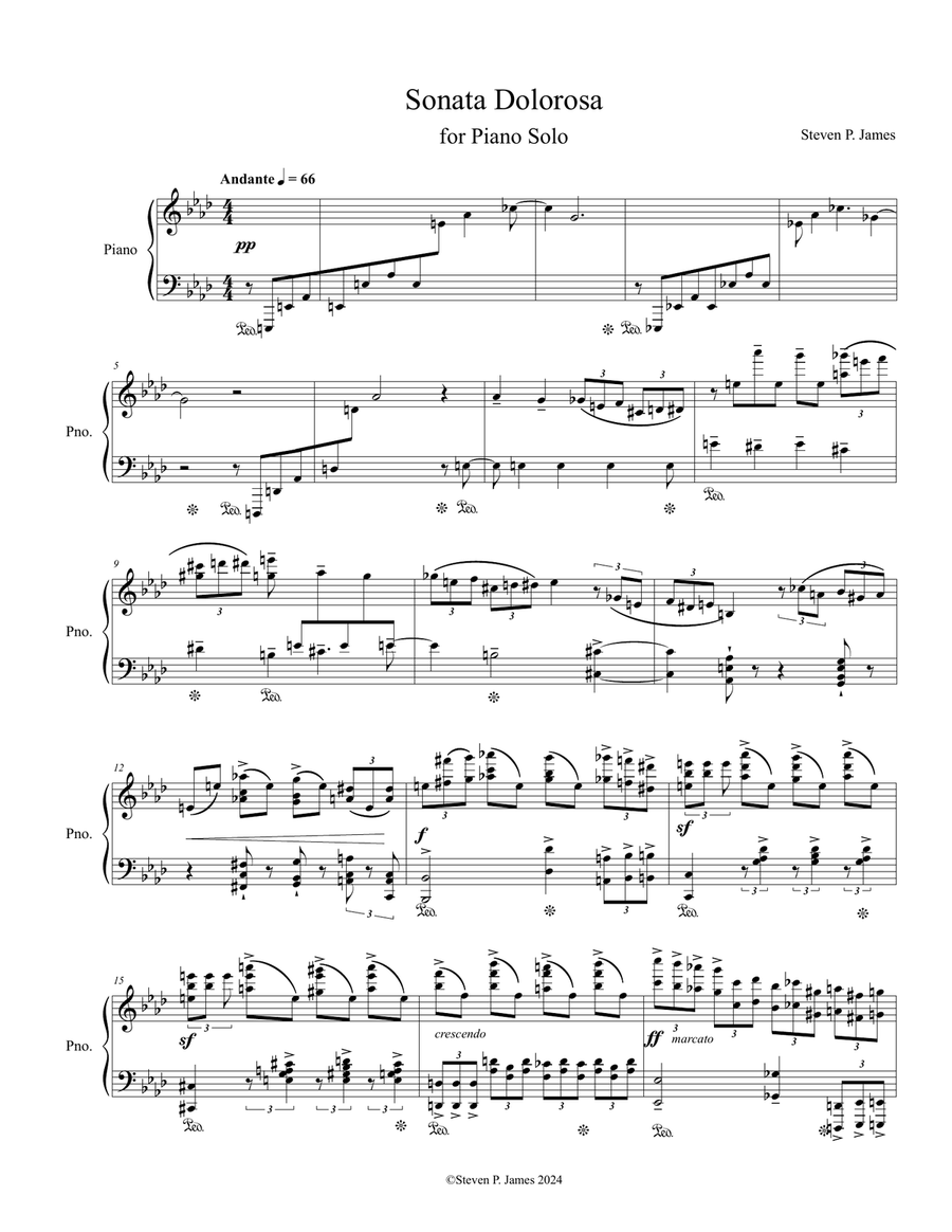 Sonata Dolorosa Piano Solo scores gallery preview page 2