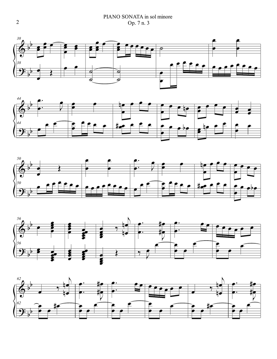 PIANO SONATA in sol min.. op. 7 n. 3 Piano Solo scores gallery preview page 2