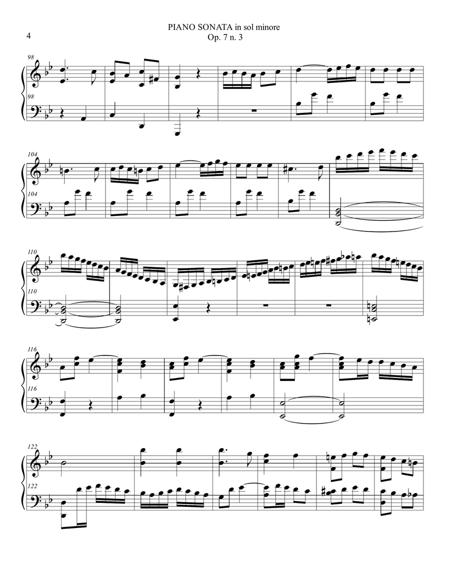PIANO SONATA in sol min.. op. 7 n. 3 Piano Solo scores gallery preview page 4