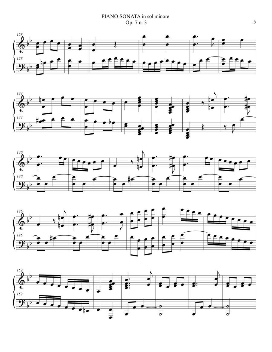 PIANO SONATA in sol min.. op. 7 n. 3 Piano Solo scores gallery preview page 5
