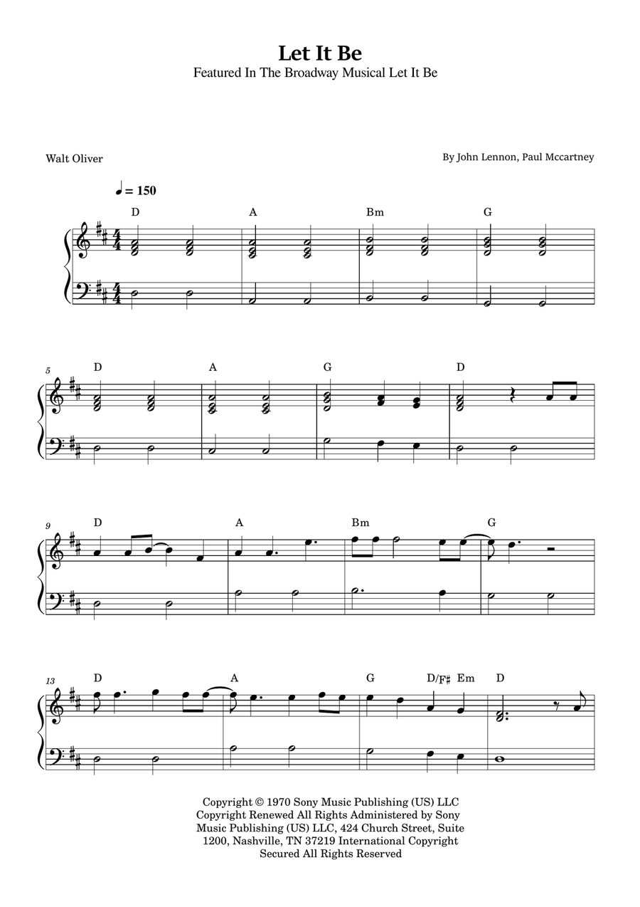 Let It Be Easy Piano scores gallery preview page 1