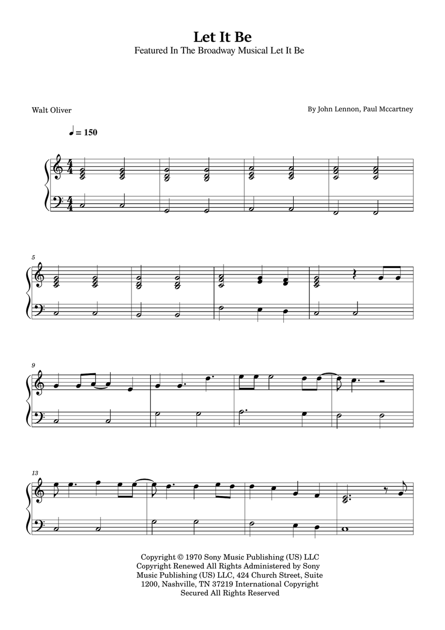 Let It Be Easy Piano scores gallery preview page 1