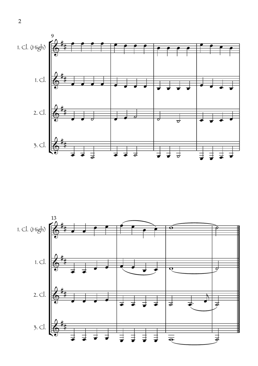 She'll Be Coming 'Round the Mountain for 3 clarinets (with optional chalumeau solo) Clarinet Trio scores gallery preview page 3