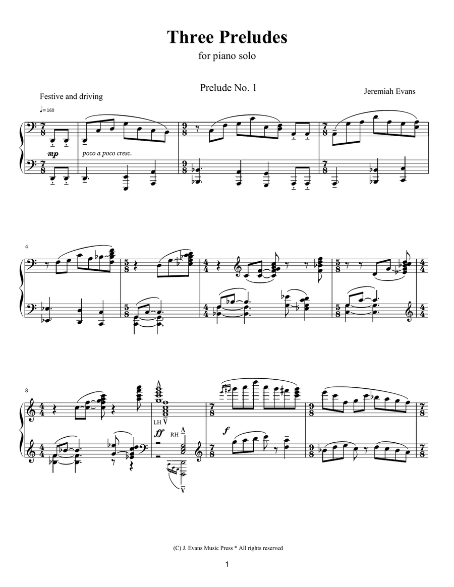Three Preludes Three Preludes Piano scores gallery preview page 2