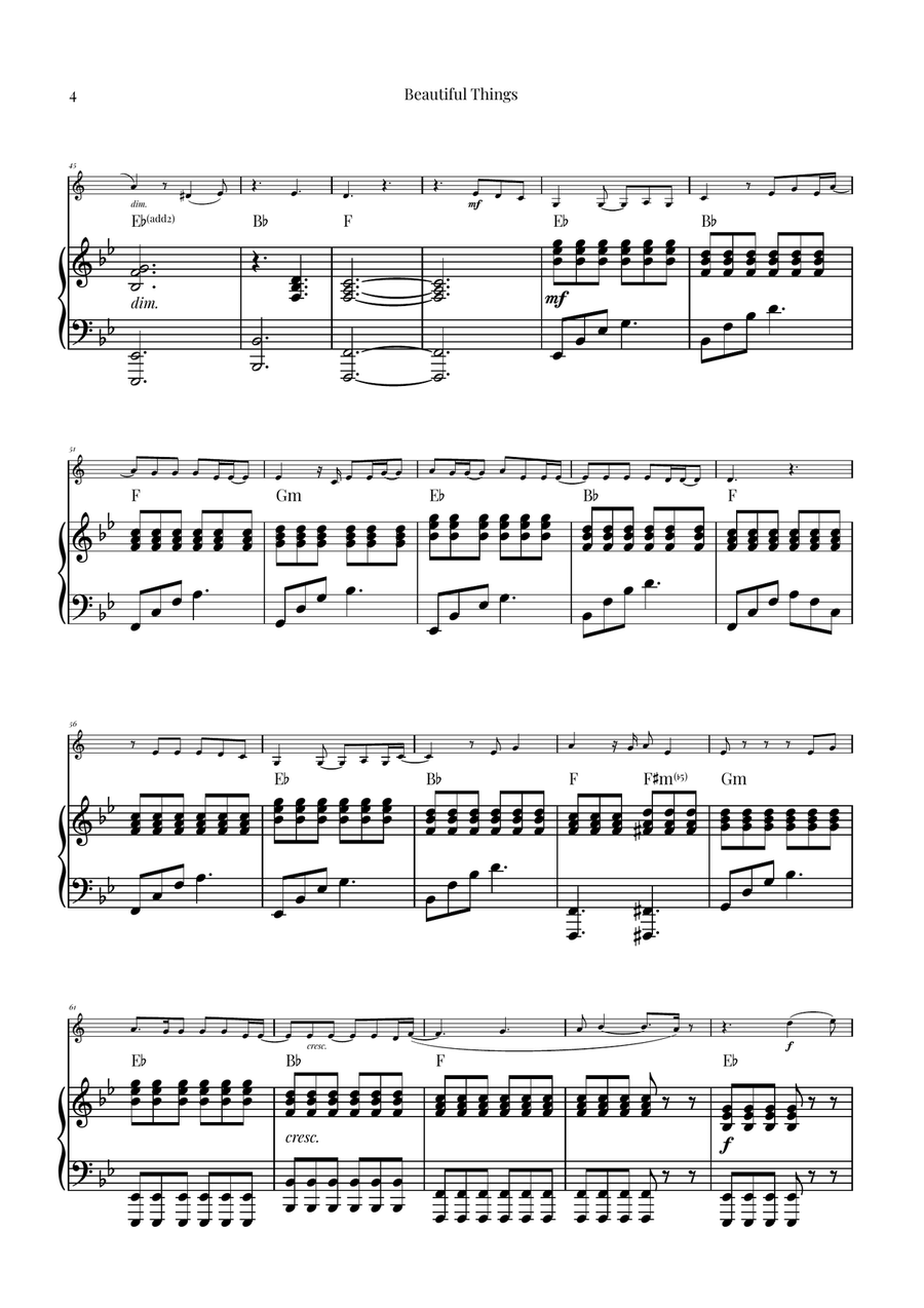 Beautiful Things B-Flat Clarinet scores gallery preview page 4