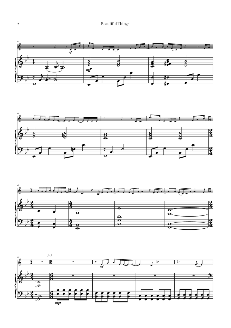 Beautiful Things B-Flat Trumpet scores gallery preview page 2