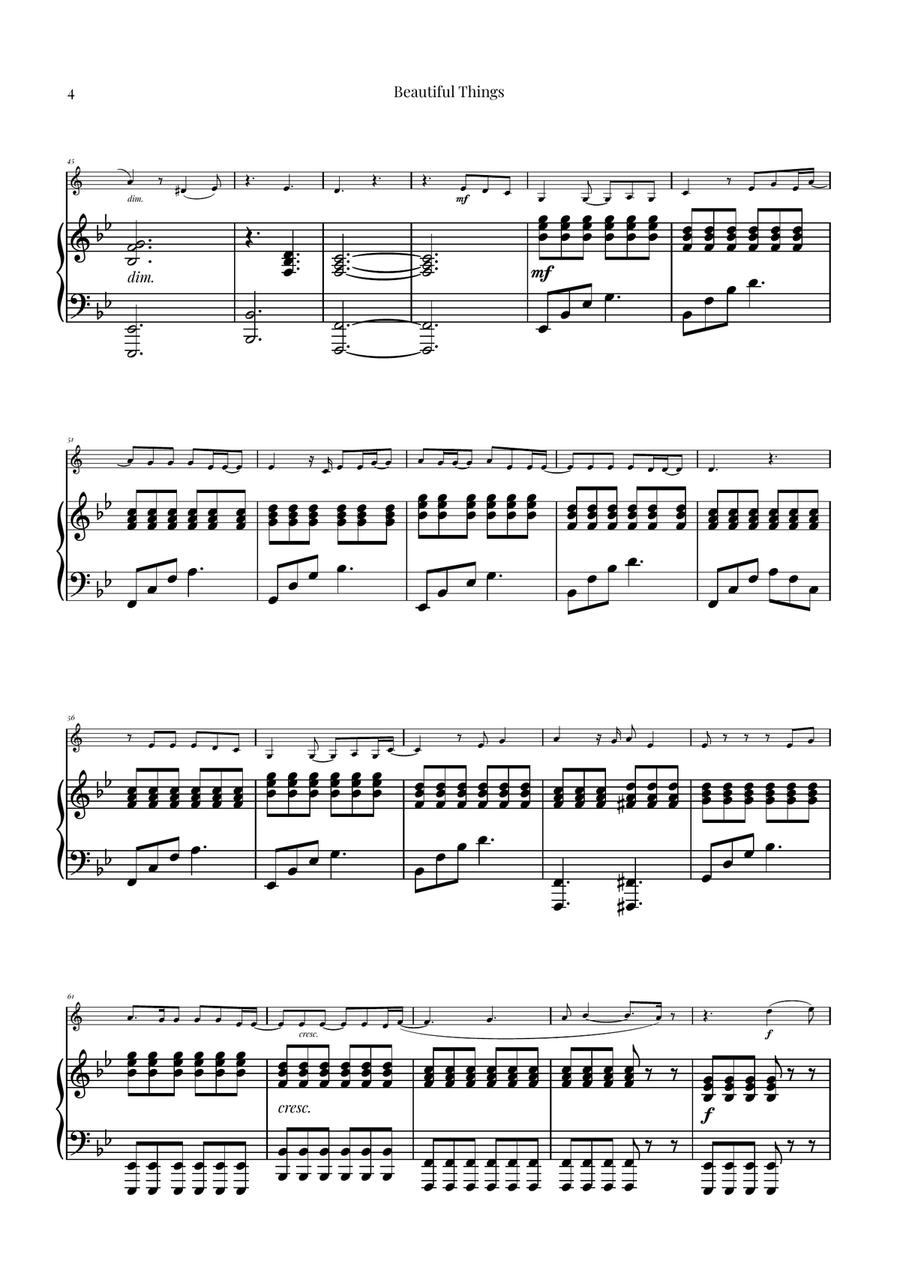 Beautiful Things B-Flat Trumpet scores gallery preview page 4