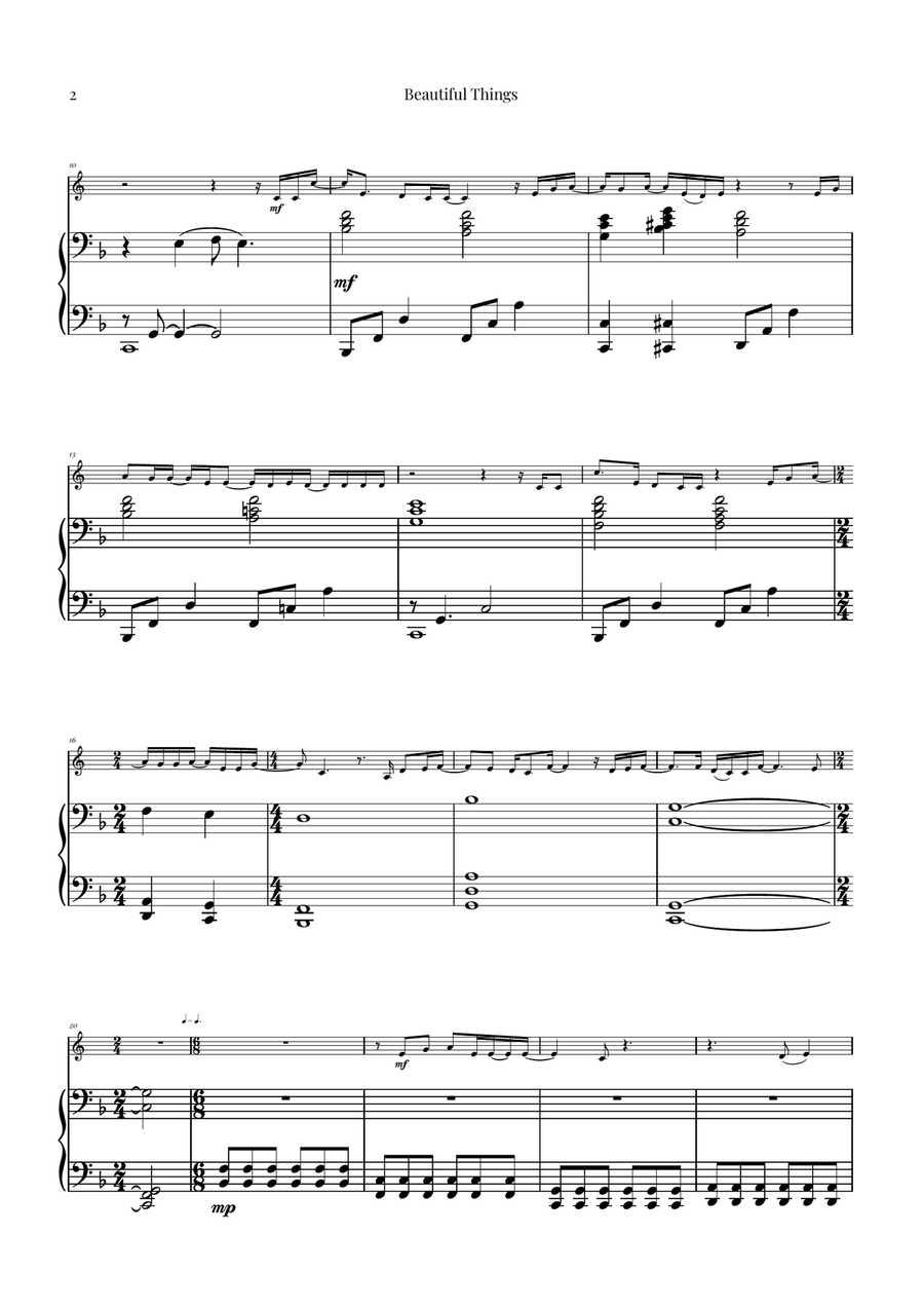 Beautiful Things Piano scores gallery preview page 2
