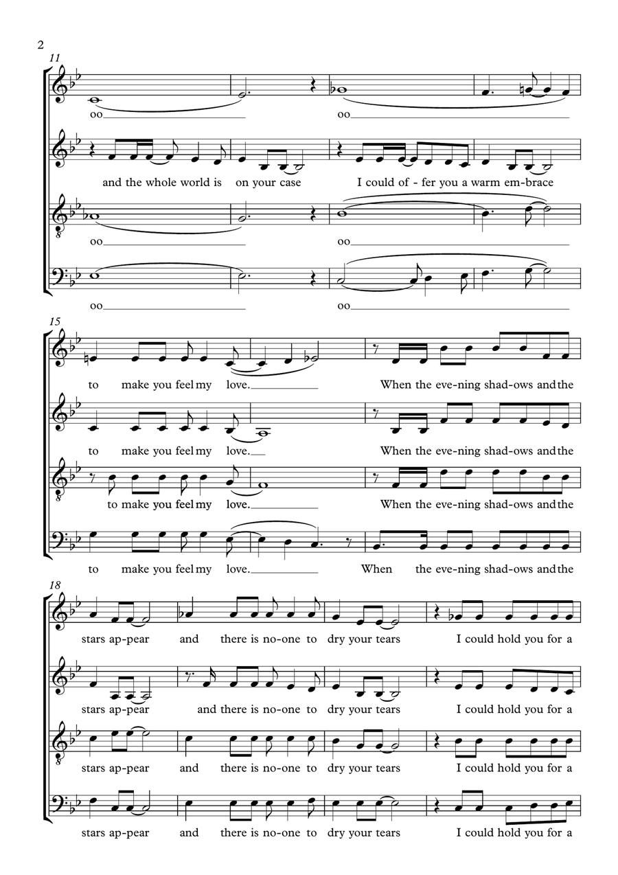 Make You Feel My Love Make You Feel My Love 4-Part scores gallery preview page 2