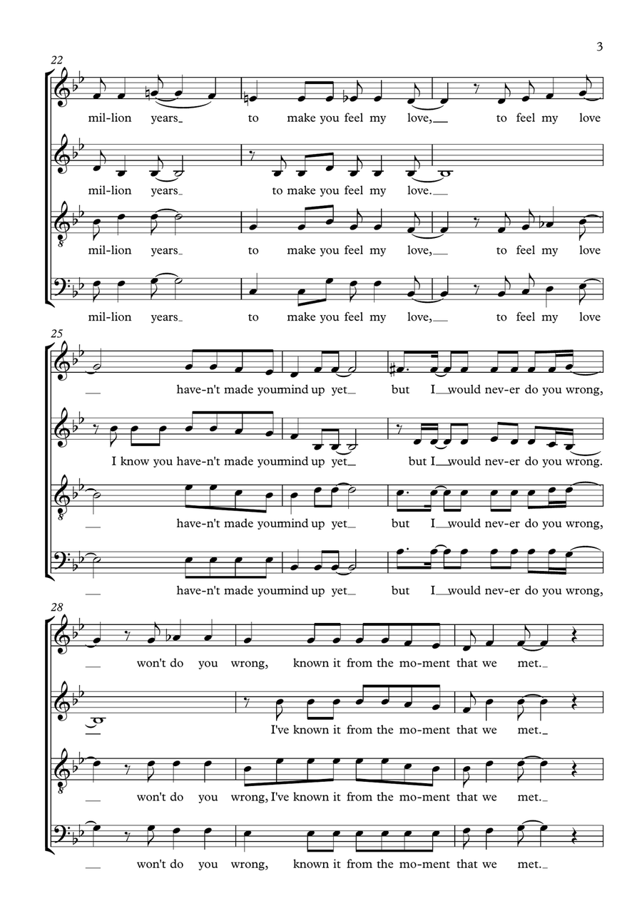 Make You Feel My Love Make You Feel My Love 4-Part scores gallery preview page 3