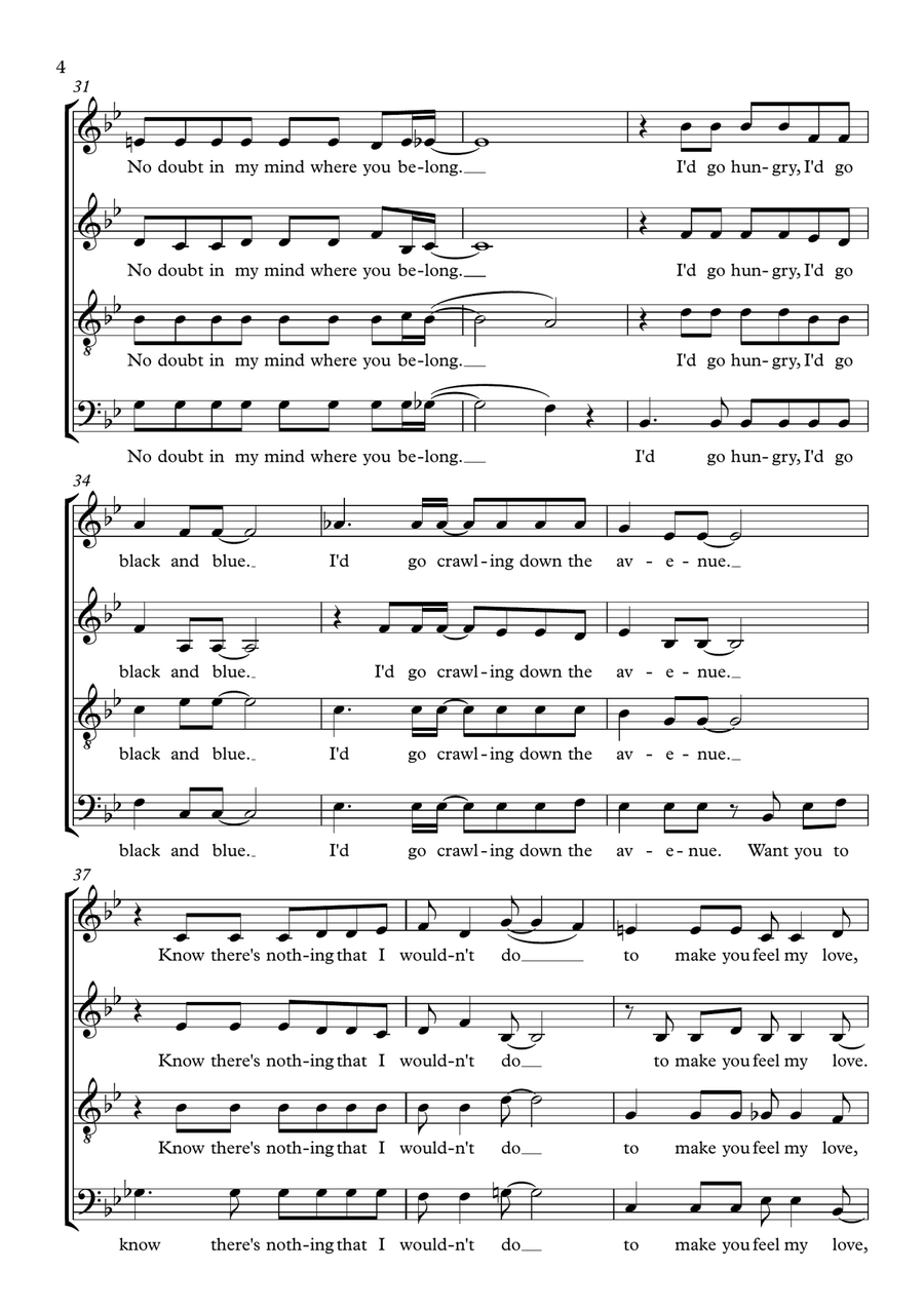 Make You Feel My Love Make You Feel My Love 4-Part scores gallery preview page 4