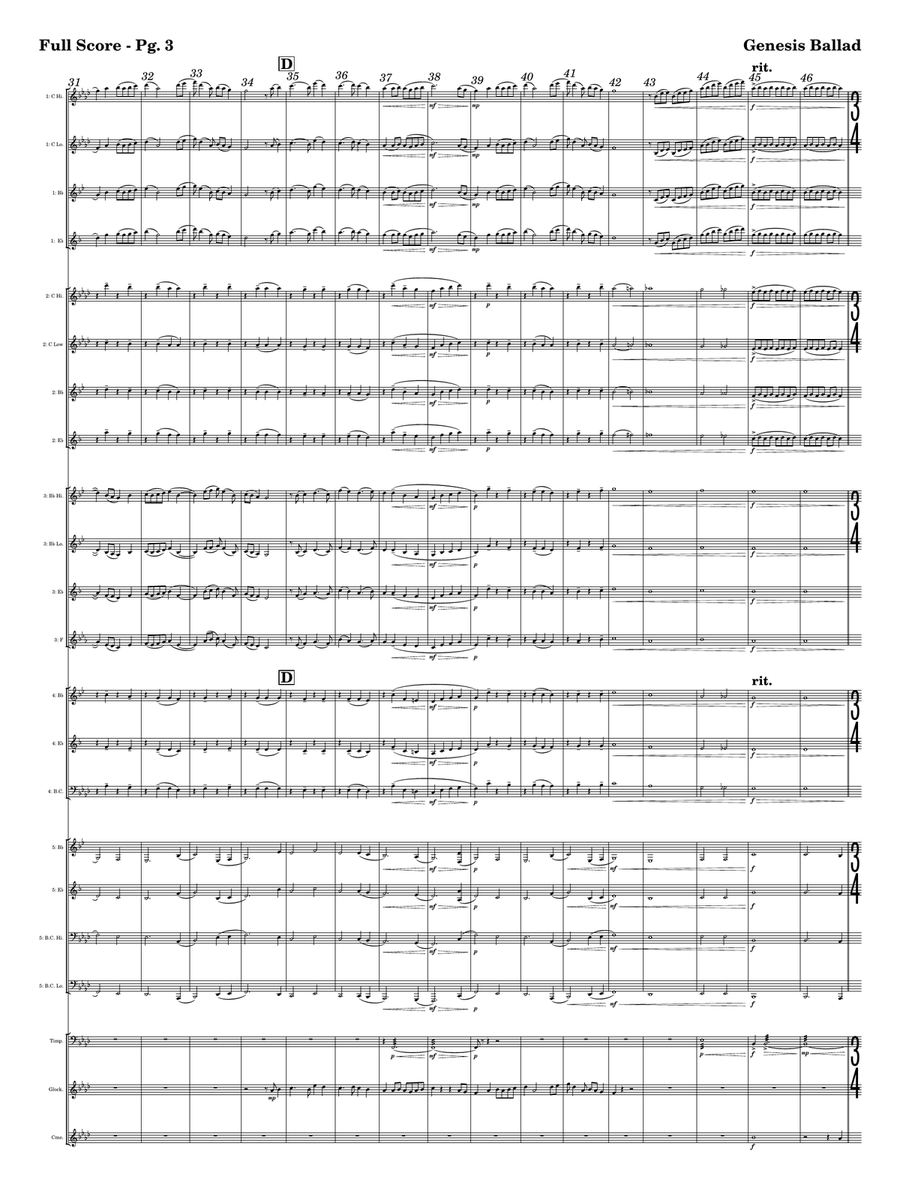 Genesis Ballad (Flex Band Adaptation) Concert Band scores gallery preview page 3