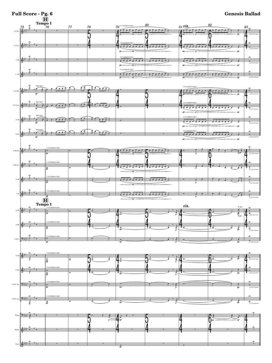 Genesis Ballad (Flex Band Adaptation) Concert Band scores gallery preview page 6