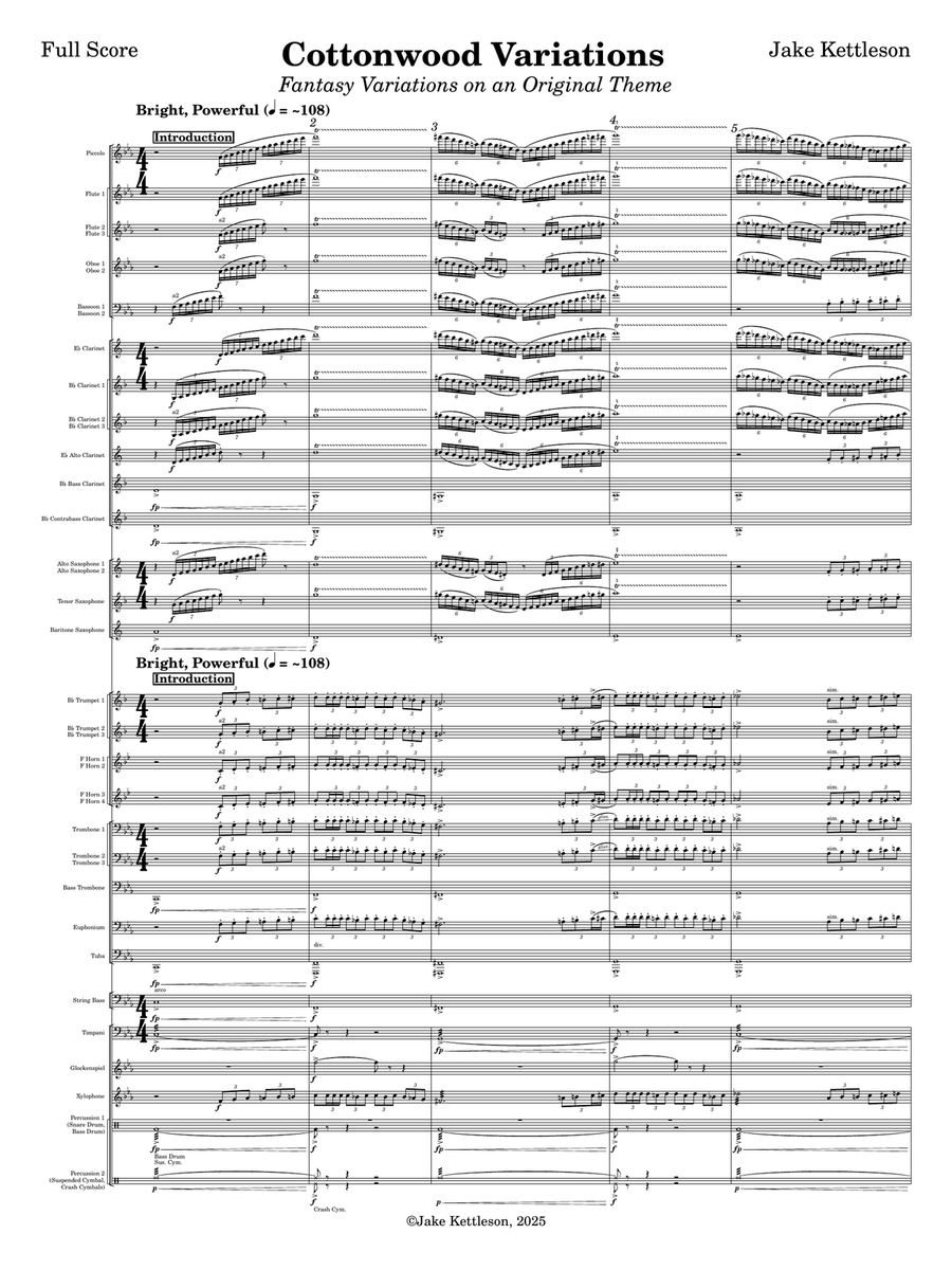 Cottonwood Variations Cottonwood Variations Concert Band scores gallery preview page 1
