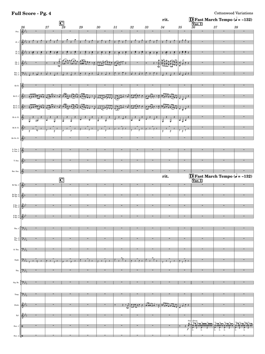 Cottonwood Variations Cottonwood Variations Concert Band scores gallery preview page 4