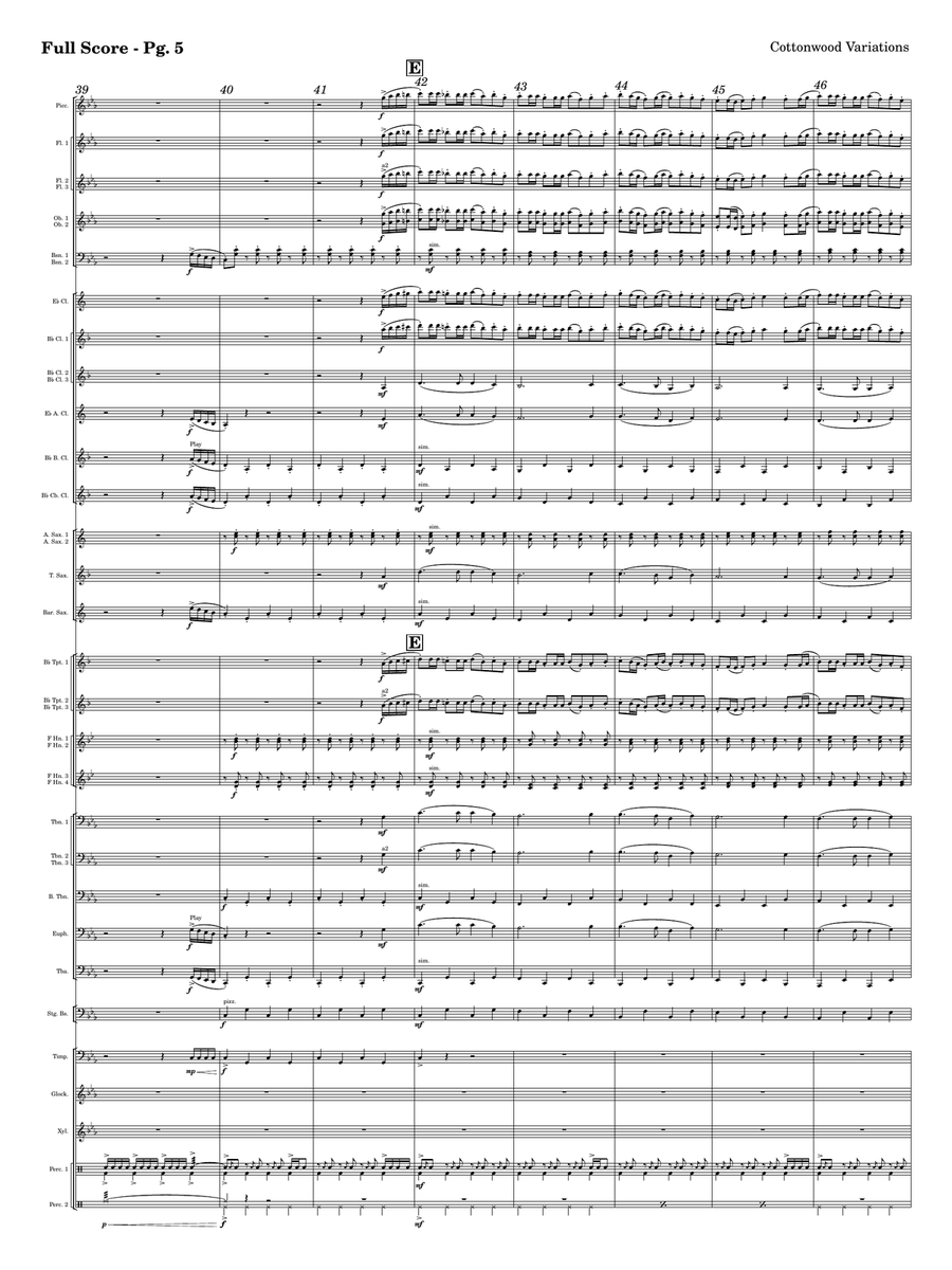 Cottonwood Variations Cottonwood Variations Concert Band scores gallery preview page 5