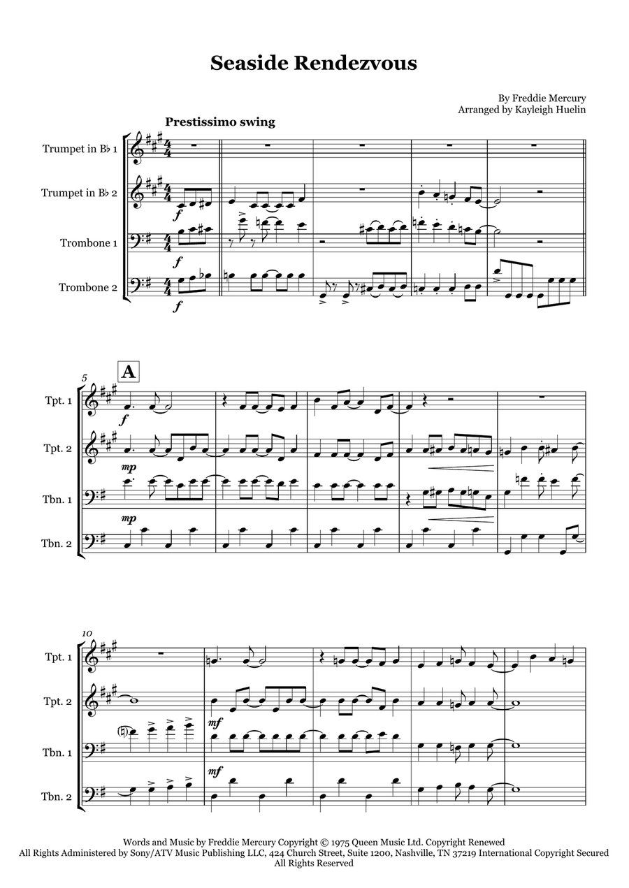 Seaside Rendezvous Seaside Rendezvous Brass Quartet scores gallery preview page 1