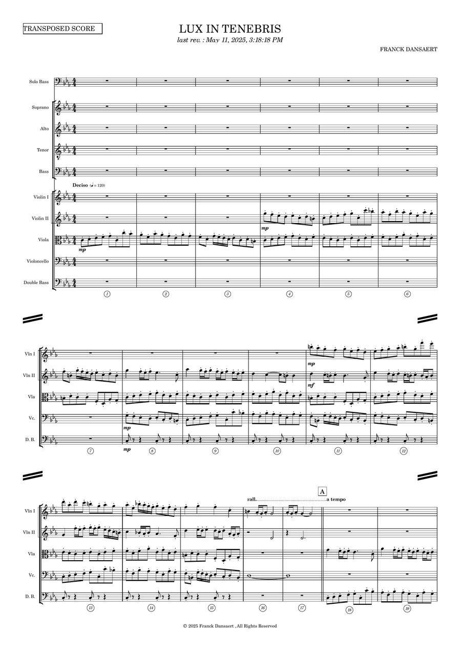 Lux In Tenebris - Score Only String Orchestra scores gallery preview page 2