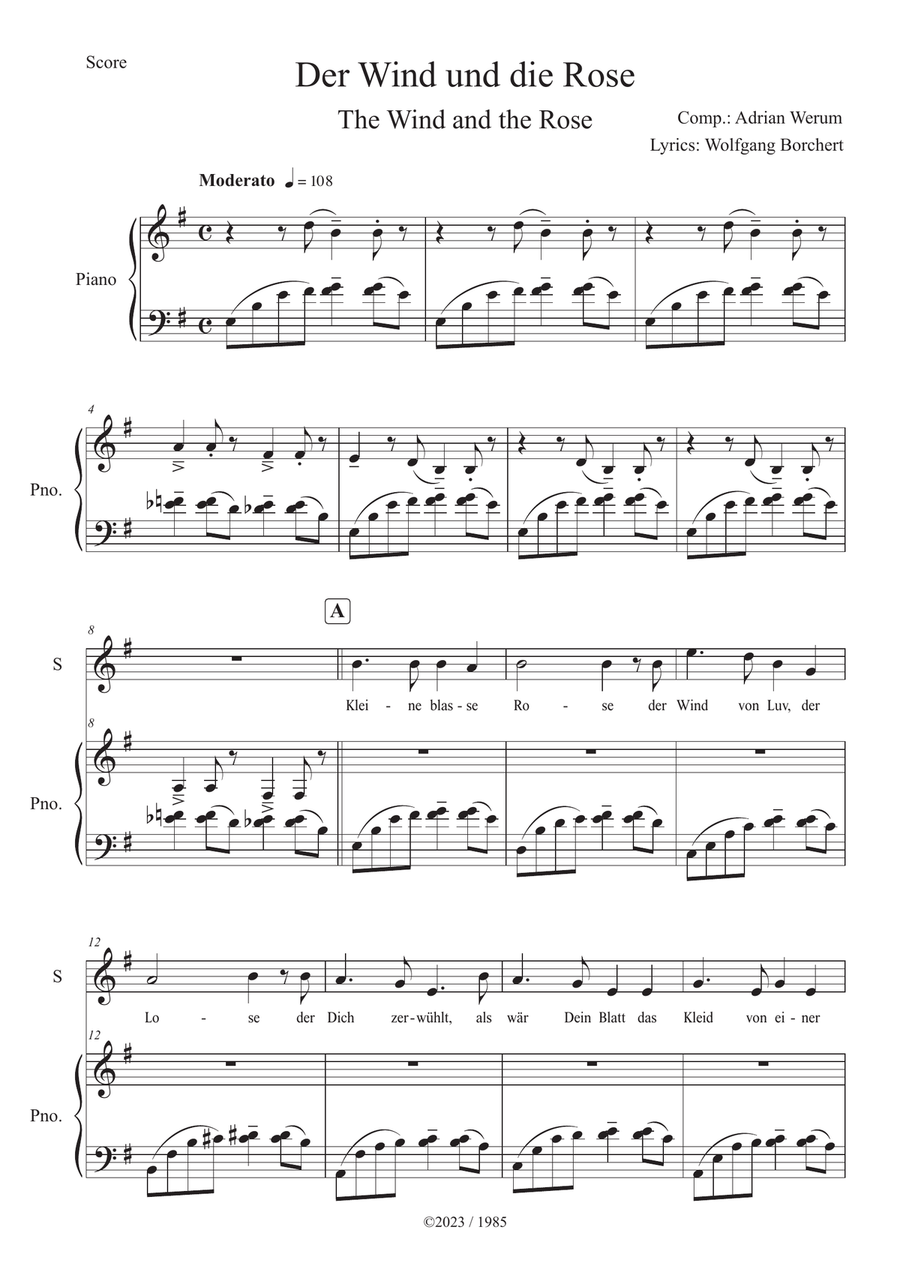 Der Wind und die Rose ( The Wind and the Rose ) Baritone Horn TC scores gallery preview page 1