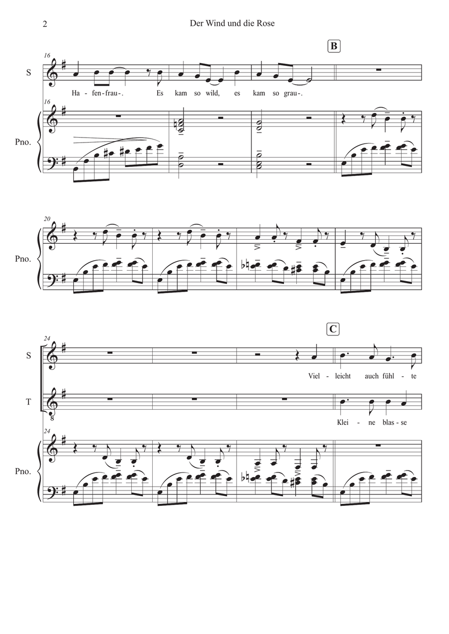 Der Wind und die Rose ( The Wind and the Rose ) Baritone Horn TC scores gallery preview page 2